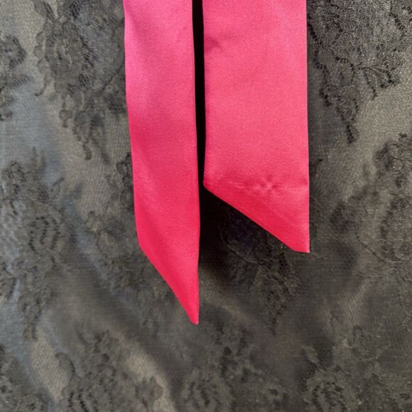 VTG Gunne Sax Jessica McClintock Black Pink Strapless Party Dress Lace Bow Prom - Picture 4 of 9